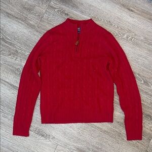 Vineyard Vines Boys M 12-14 Red 100% Cashmere 1/4 Zip Sweater for the Holidays